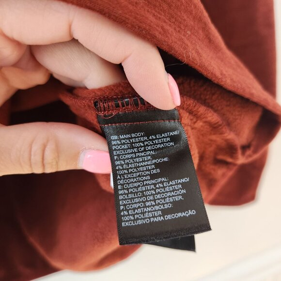 The North Face TNF Quarter Zip Fleece Jacket Sweatshirt Burnt Orange Men's M - Picture 6 of 9